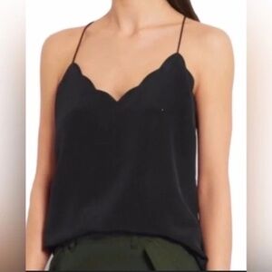 JCREW WOMEN'S BLACK SCALLOPED TANK SIZE 4 *NEW WITH TAGS*